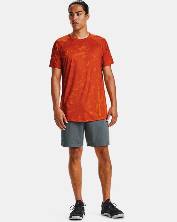 Men's UA MK-1 Printed Short Sleeve, Orange, pdpMainDesktop image number 2